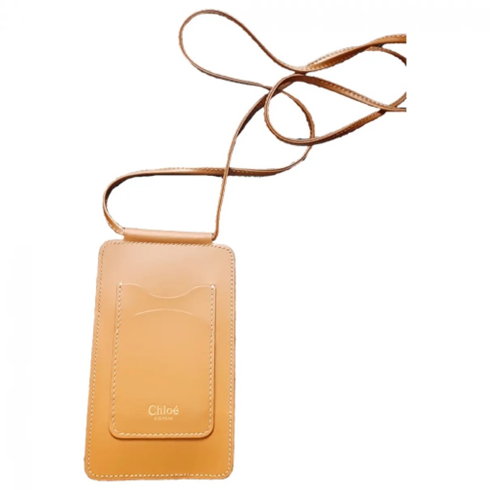 Chloé Tan Leather Phone Crossbody with Card Slot